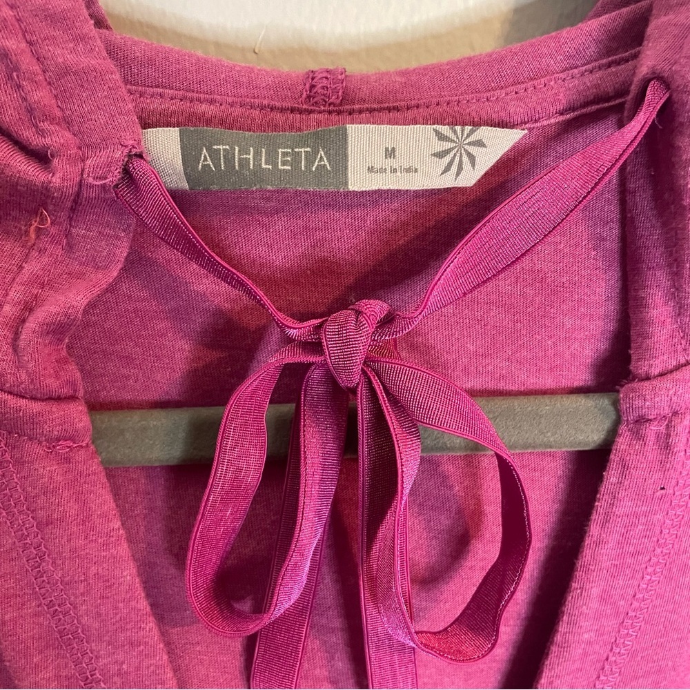 ATHLETA TRIUMPH HOODIE SWEATSHIRT short DRESS SZ/Med Fuchsia Color. - Picture 6 of 11